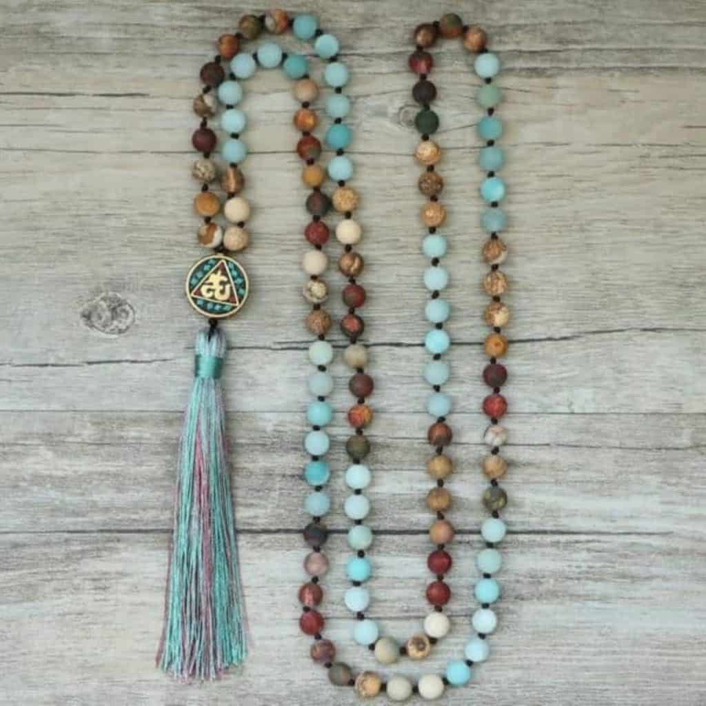 108 Amazonite Hum Mala Beads